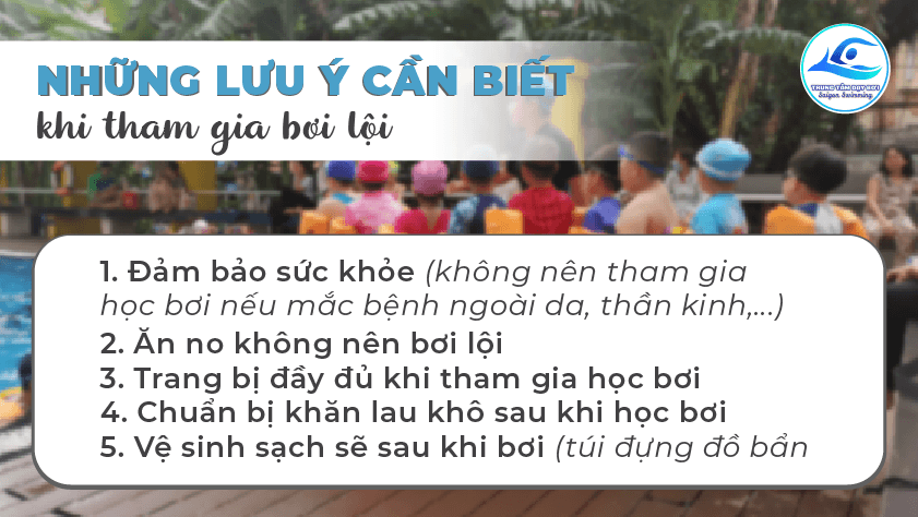 Lưu ý khi học bơi ở Quận Tân Bình